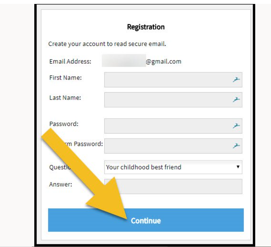 registration to read secure email